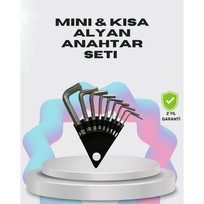 9 Parça Kısa Tip Alyan Seti Isıl İşlemli Profesyonel Kullanım