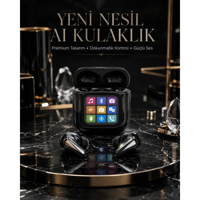 AI Bluetooth Kulaklık Akıllı Dokunmatik Kontrol Özellikli