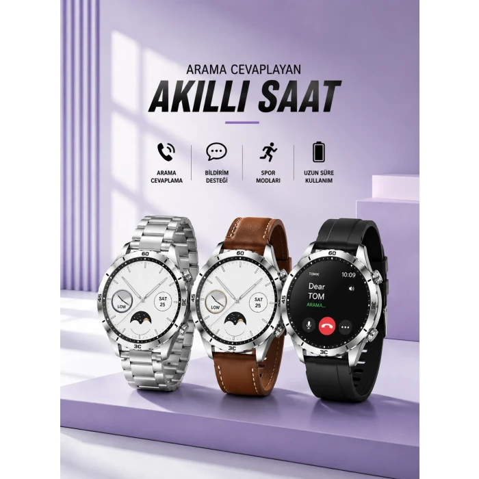 Akıllı Saat Bildirim Görme Sesli Görüşme Çoklu Kordon GPS Takibi