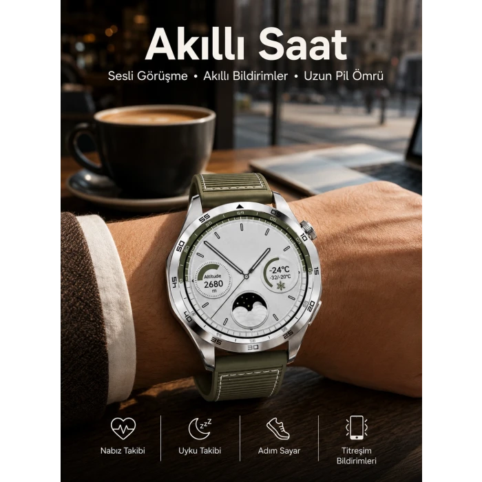 Akıllı Saat Bildirim Görme Sesli Görüşme Çoklu Kordon GPS Takibi