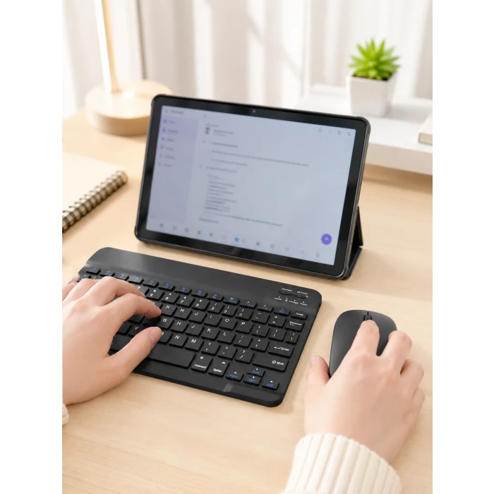 Android Tablet Bluetooth Klavye Mouse Seti SIM Kart Girişi Kablosuz Bağlantı ve Günlük Kullanıma Uygun