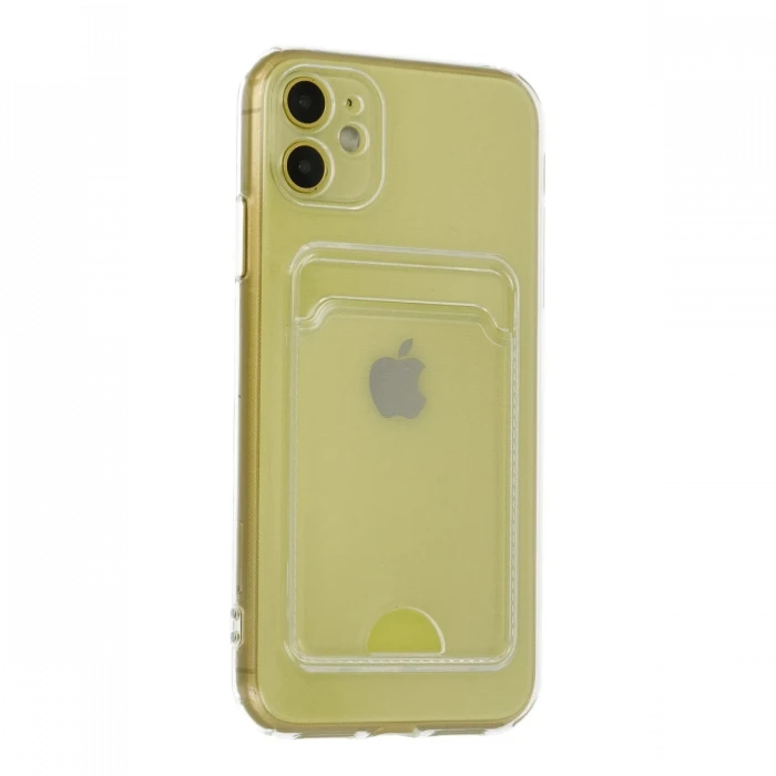 Apple iPhone 11 Kılıf Kart Şeffaf Silikon - Şeffaf