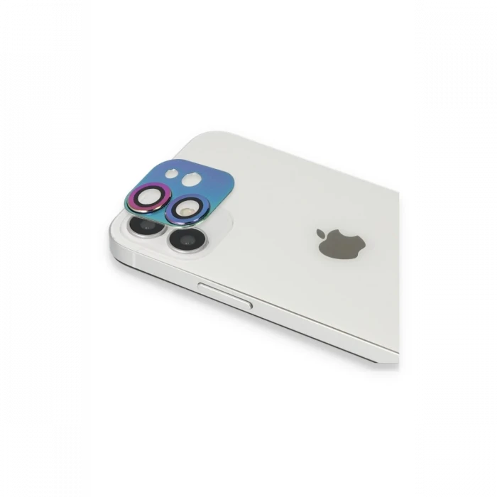 Apple iPhone 11 Pers Alüminyum Kamera Lens - Rainbow