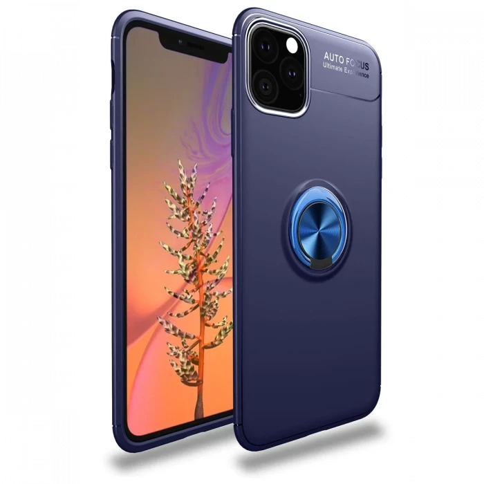 Apple iPhone 11 Pro Kılıf Range Yüzüklü Silikon - Mavi