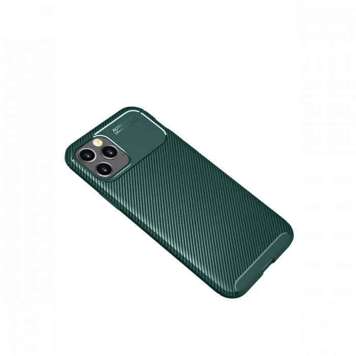 Apple iPhone 11 Pro Max Kılıf Auto Focus Karbon Kapak - Yeşil