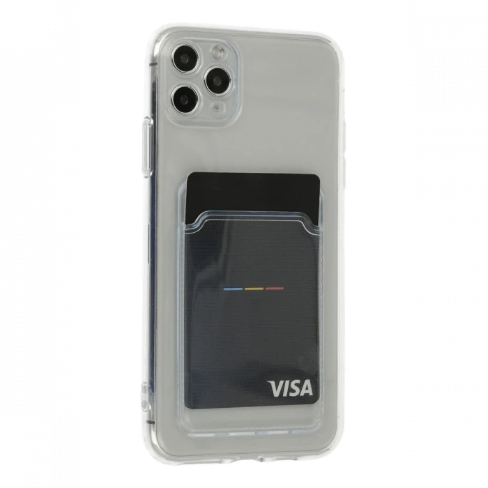 Apple iPhone 11 Pro Max Kılıf Kart Şeffaf Silikon - Şeffaf
