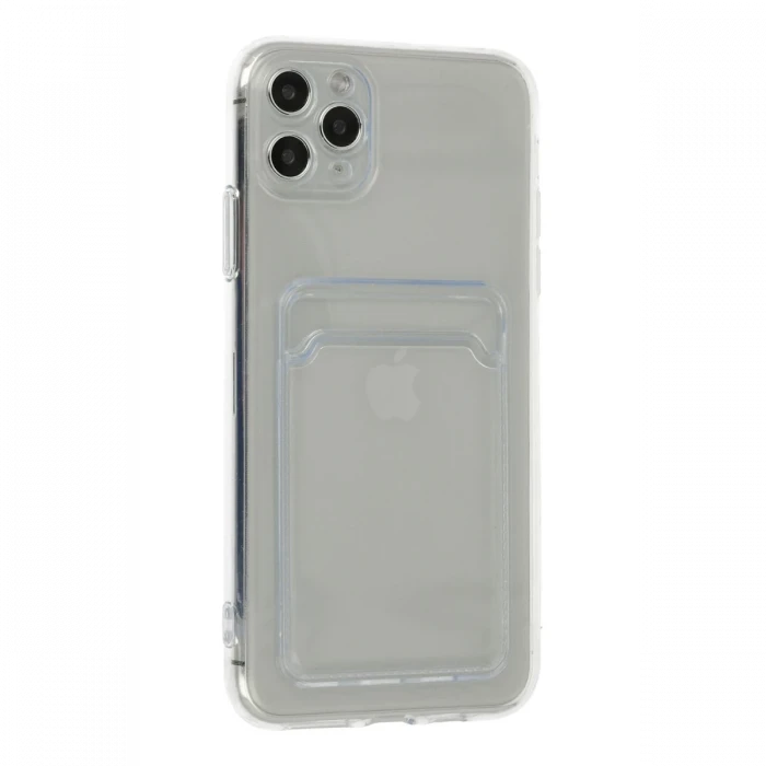 Apple iPhone 11 Pro Max Kılıf Kart Şeffaf Silikon - Şeffaf