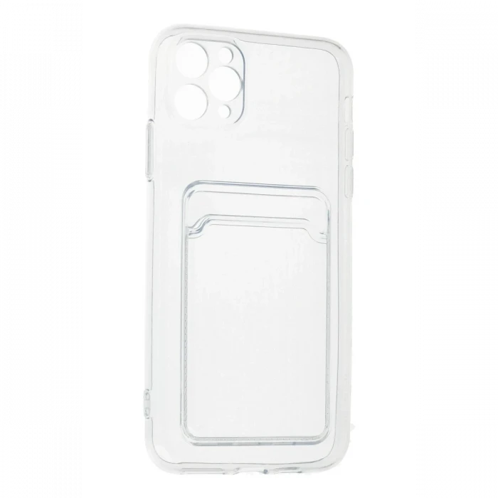 Apple iPhone 11 Pro Max Kılıf Kart Şeffaf Silikon - Şeffaf