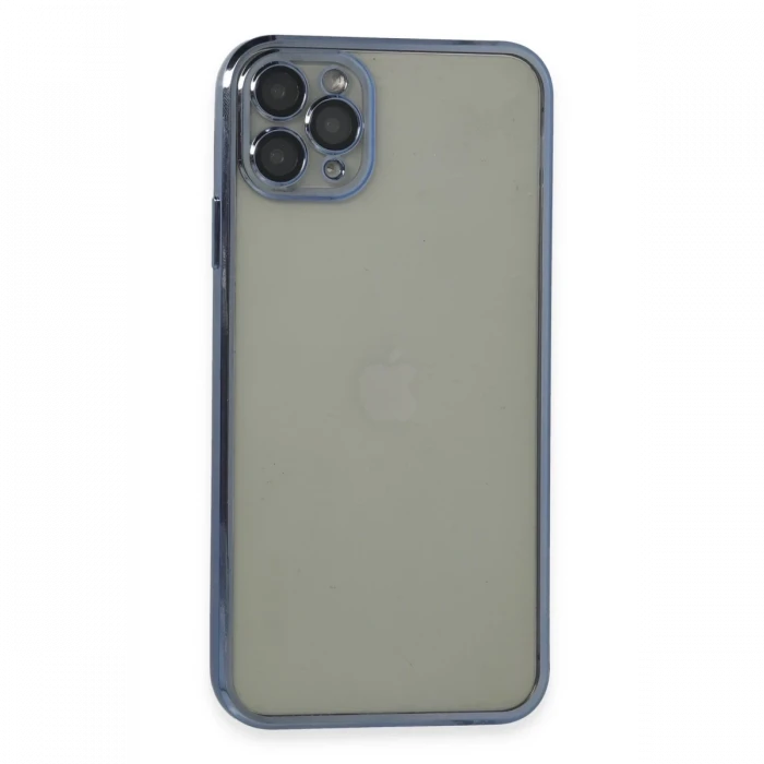 Apple iPhone 11 Pro Max Kılıf Razer Lensli Silikon - Açık Mavi