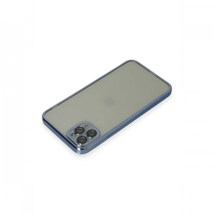 Apple iPhone 11 Pro Max Kılıf Razer Lensli Silikon - Açık Mavi
