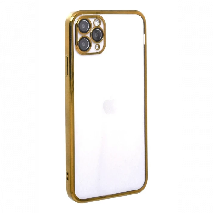 Apple iPhone 11 Pro Max Kılıf Razer Lensli Silikon - Gold