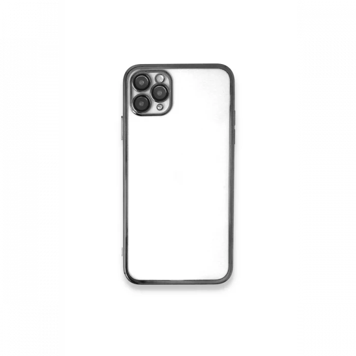 Apple iPhone 11 Pro Max Kılıf Razer Lensli Silikon - Gümüş