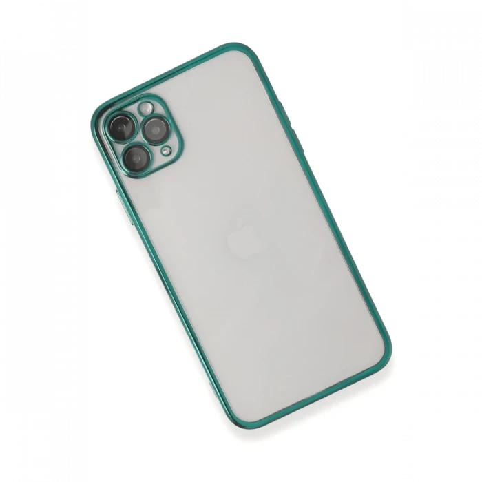 Apple iPhone 11 Pro Max Kılıf Razer Lensli Silikon - Yeşil