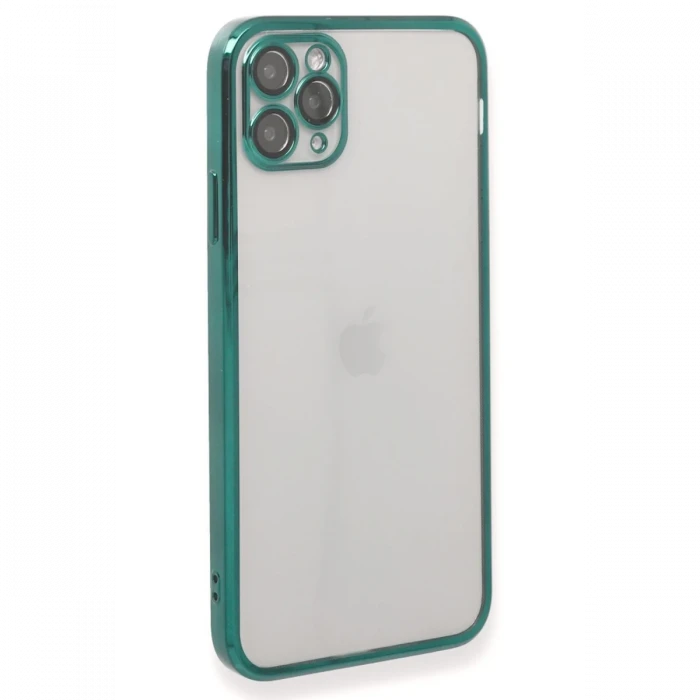 Apple iPhone 11 Pro Max Kılıf Razer Lensli Silikon - Yeşil