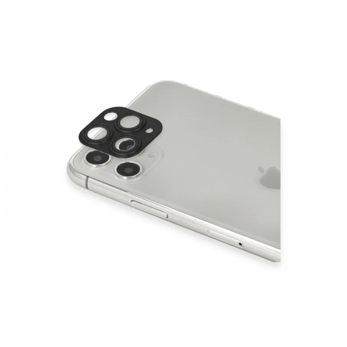 Apple iPhone 11 Pro Max Pers Alüminyum Kamera Lens - Siyah