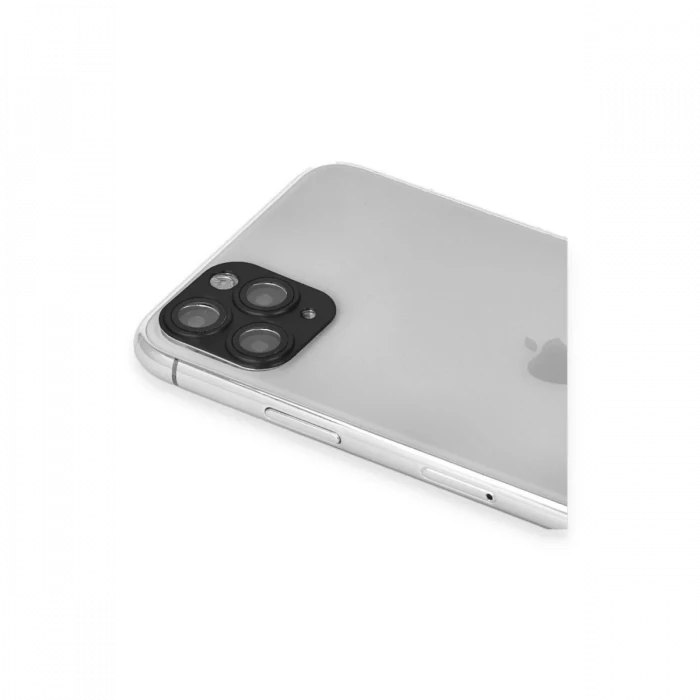 Apple iPhone 11 Pro Max Pers Alüminyum Kamera Lens - Siyah