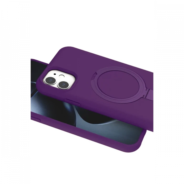 Apple iPhone 11 Regal Magsafe Standlı Kapak - Derin Mor