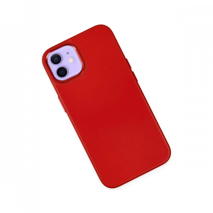 Apple iPhone 12 Kılıf Asya Deri Silikon - Kırmızı