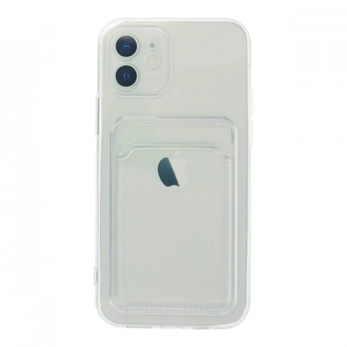 Apple iPhone 12 Kılıf Kart Şeffaf Silikon - Şeffaf