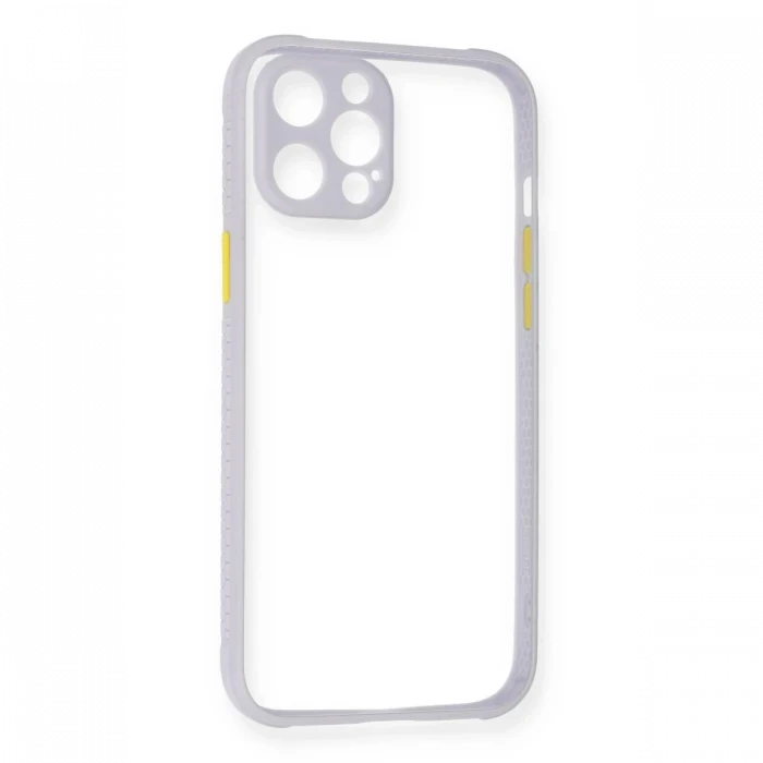 Apple iPhone 12 Kılıf Miami Şeffaf Silikon - Lila