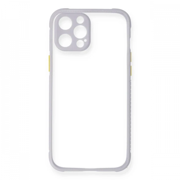 Apple iPhone 12 Kılıf Miami Şeffaf Silikon - Lila