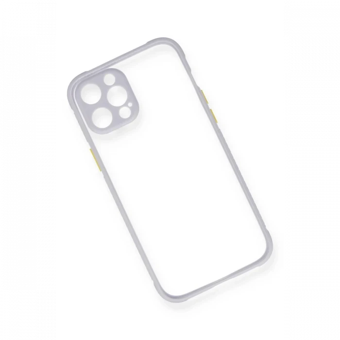 Apple iPhone 12 Kılıf Miami Şeffaf Silikon - Lila