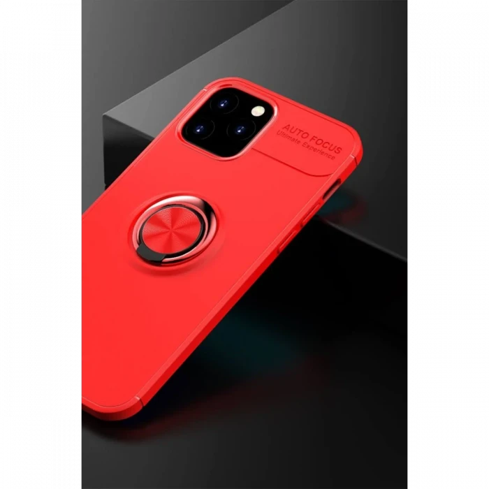 Apple iPhone 12 Kılıf Range Yüzüklü Silikon - Kırmızı