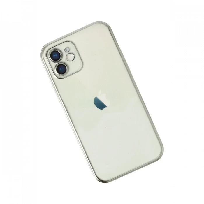 Apple iPhone 12 Kılıf Razer Lensli Silikon - Gümüş