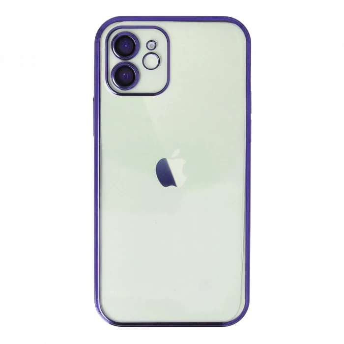 Apple iPhone 12 Kılıf Razer Lensli Silikon - Mor