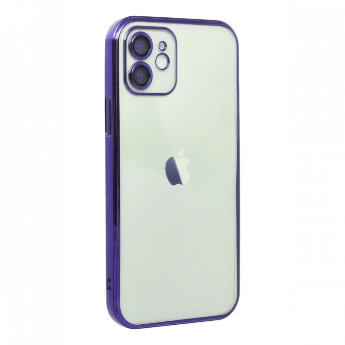 Apple iPhone 12 Kılıf Razer Lensli Silikon - Mor