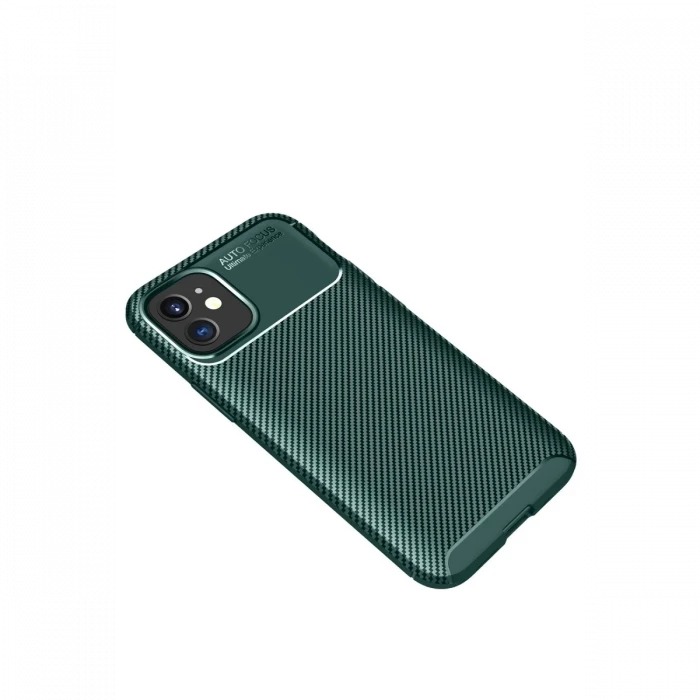 Apple iPhone 12 Mini Kılıf Auto Focus Karbon Kapak - Yeşil