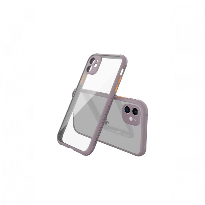 Apple iPhone 12 Mini Kılıf Miami Şeffaf Silikon - Açık Mor