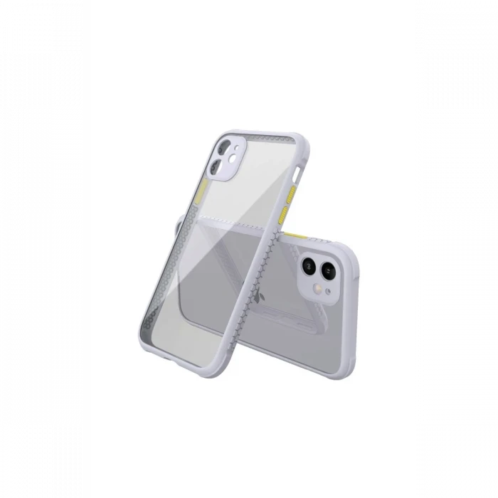 Apple iPhone 12 Mini Kılıf Miami Şeffaf Silikon - Lila