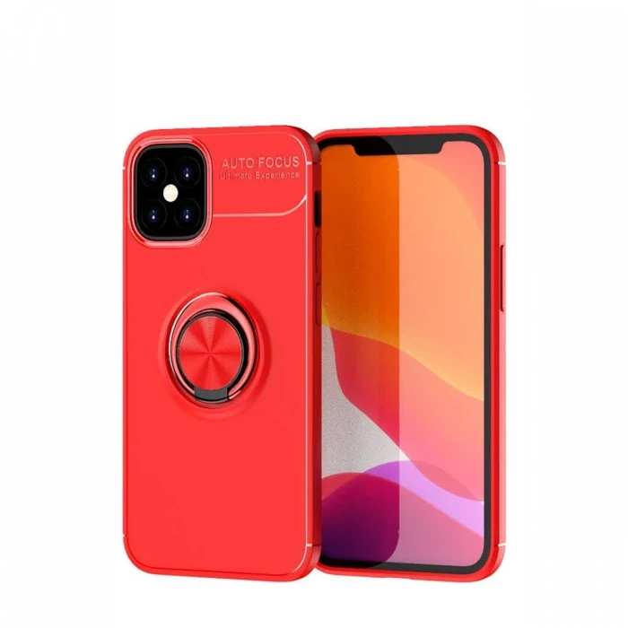 Apple iPhone 12 Mini Kılıf Range Yüzüklü Silikon - Kırmızı