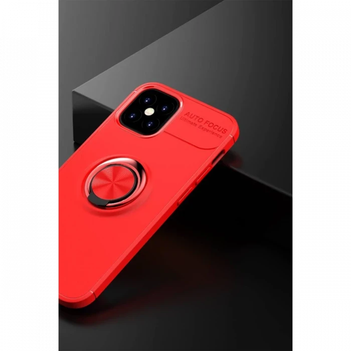 Apple iPhone 12 Mini Kılıf Range Yüzüklü Silikon - Kırmızı
