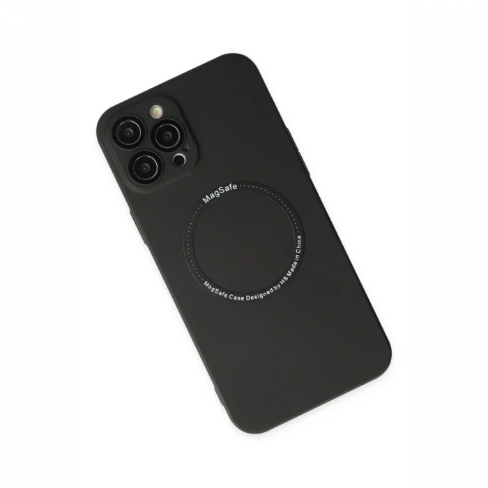 Apple iPhone 12 Pro Kılıf Jack Magneticsafe Lens Silikon - Siyah