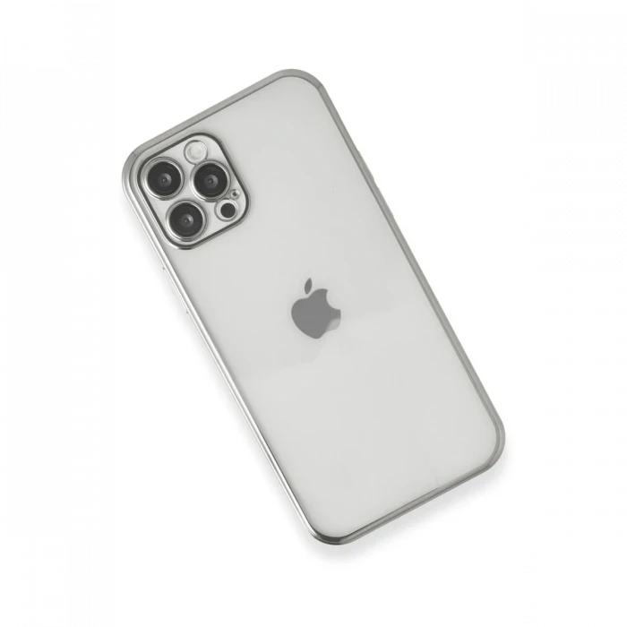Apple iPhone 12 Pro Kılıf Razer Lensli Silikon - Gümüş