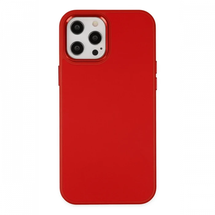 Apple iPhone 12 Pro Max Kılıf Asya Deri Silikon - Kırmızı