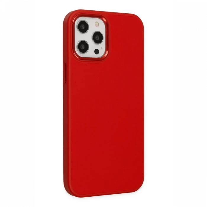 Apple iPhone 12 Pro Max Kılıf Asya Deri Silikon - Kırmızı