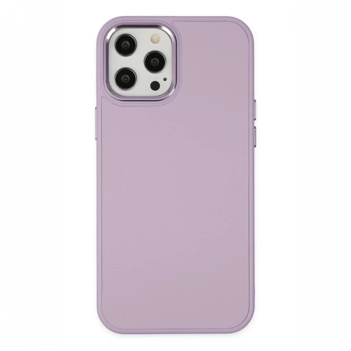 Apple iPhone 12 Pro Max Kılıf Asya Deri Silikon - Lila