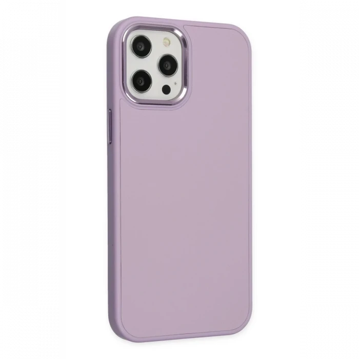 Apple iPhone 12 Pro Max Kılıf Asya Deri Silikon - Lila