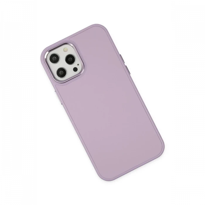 Apple iPhone 12 Pro Max Kılıf Asya Deri Silikon - Lila