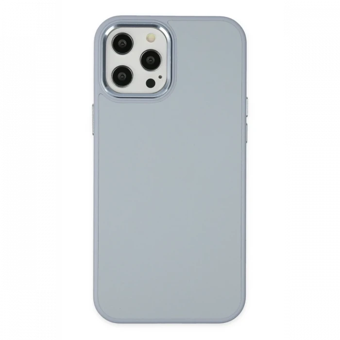 Apple iPhone 12 Pro Max Kılıf Asya Deri Silikon - Sierra Blue