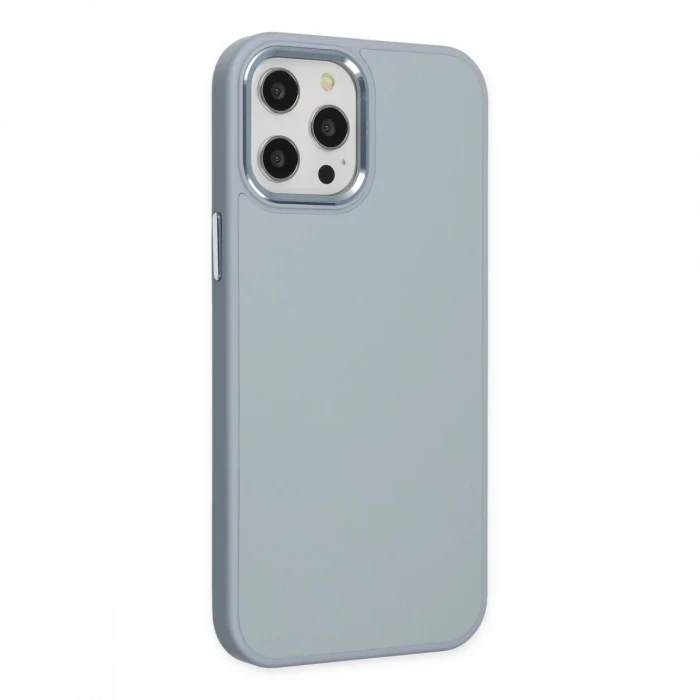Apple iPhone 12 Pro Max Kılıf Asya Deri Silikon - Sierra Blue