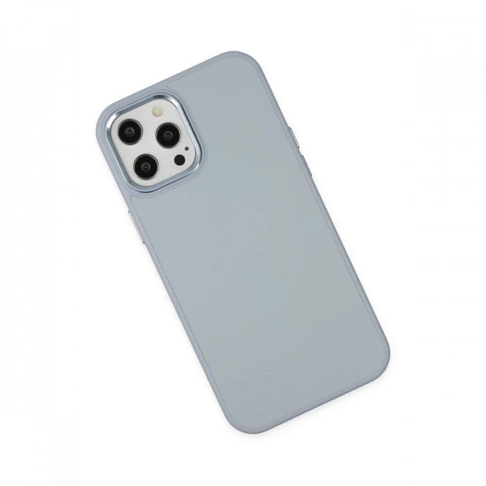 Apple iPhone 12 Pro Max Kılıf Asya Deri Silikon - Sierra Blue