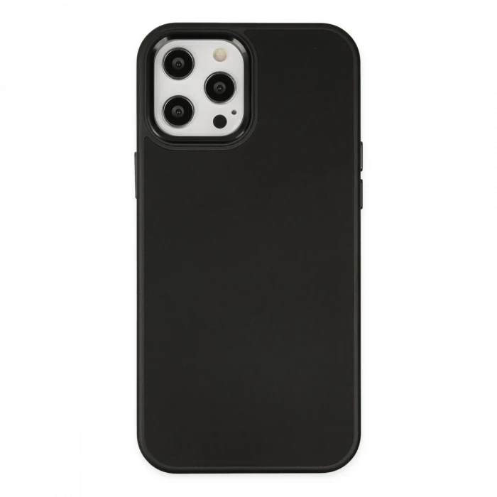 Apple iPhone 12 Pro Max Kılıf Asya Deri Silikon - Siyah