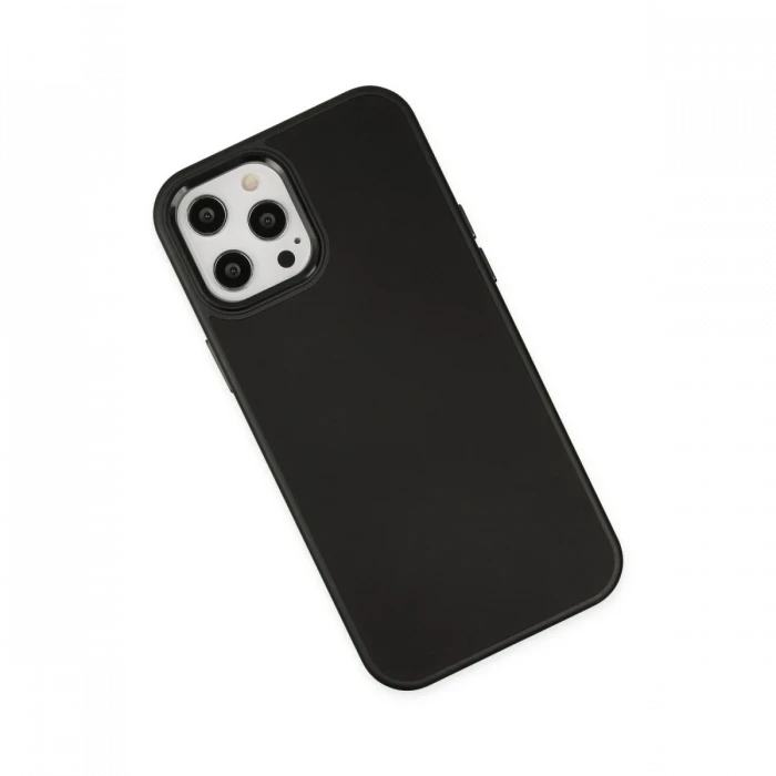 Apple iPhone 12 Pro Max Kılıf Asya Deri Silikon - Siyah
