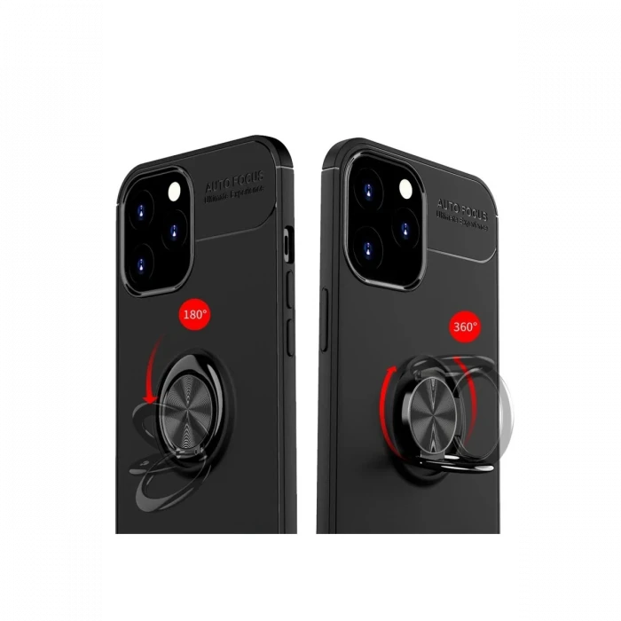 Apple iPhone 12 Pro Max Kılıf Range Yüzüklü Silikon - Kırmızı