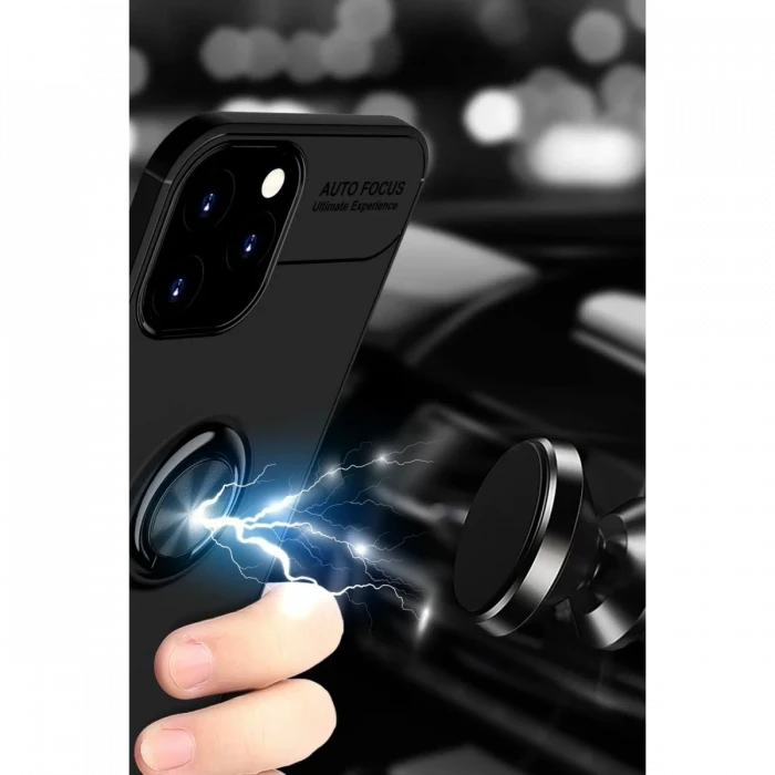 Apple iPhone 12 Pro Max Kılıf Range Yüzüklü Silikon - Kırmızı