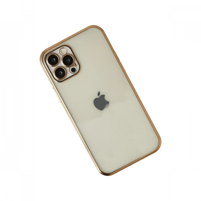 Apple iPhone 12 Pro Max Kılıf Razer Lensli Silikon - Gold